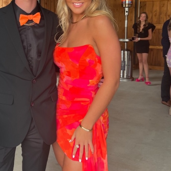 Ellie Mini Dress-Orange Floral - Picture 4 of 4